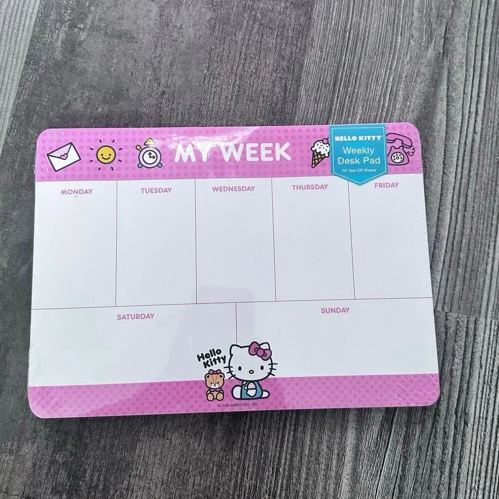 sanrio hello kitty weekly desk pad, never used